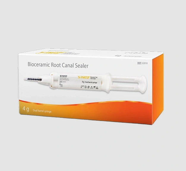 Bioceramic root canal sealer product packaging representing advanced root canal treatment materials used in Scottsdale